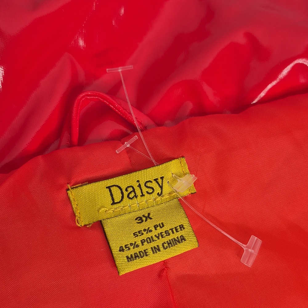Daisy RED Shiny Glossy Puffy Vest - Picture 15 of 15
